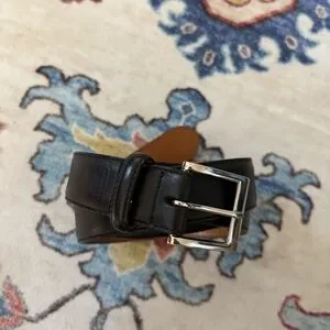 Coach Black Leather Belt with Silver Buckle Size 36 Genuine Vintage COACH 5936 Black Polished Cowhide Leather  main image 2